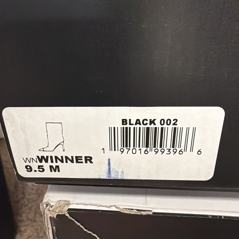 Nine West Women's Winner Boot Mid Calf Black Patent Toe Stiletto Heel Sz 9.5 NIB - Picture 7 of 7